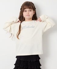 KJKJD04026 a.v.v KIDS(アー・ヴェ・ヴェ) [130-160]【毛玉になりにくい】ロゴロンT アイボリー