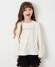 KJKJD04026 a.v.v KIDS(アー・ヴェ・ヴェ) [130-160]【毛玉になりにくい】ロゴロンT アイボリー
