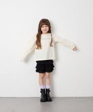 KJKJD04026 a.v.v KIDS(アー・ヴェ・ヴェ) [130-160]【毛玉になりにくい】ロゴロンT アイボリー