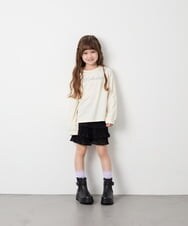 KJKJD04026 a.v.v KIDS(アー・ヴェ・ヴェ) [130-160]【毛玉になりにくい】ロゴロンT アイボリー