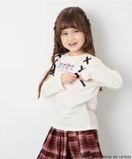 KJKJD05044 a.v.v KIDS(アー・ヴェ・ヴェ) [110-150]【サンリオ/数量限定】クロミレースアップTシャツ アイボリー