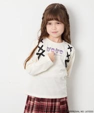 KJKJD05044 a.v.v KIDS(アー・ヴェ・ヴェ) [110-150]【サンリオ/数量限定】クロミレースアップTシャツ アイボリー