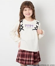 KJKJD05044 a.v.v KIDS(アー・ヴェ・ヴェ) [110-150]【サンリオ/数量限定】クロミレースアップTシャツ アイボリー