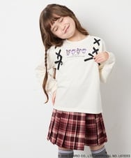 KJKJD05044 a.v.v KIDS(アー・ヴェ・ヴェ) [110-150]【サンリオ/数量限定】クロミレースアップTシャツ アイボリー