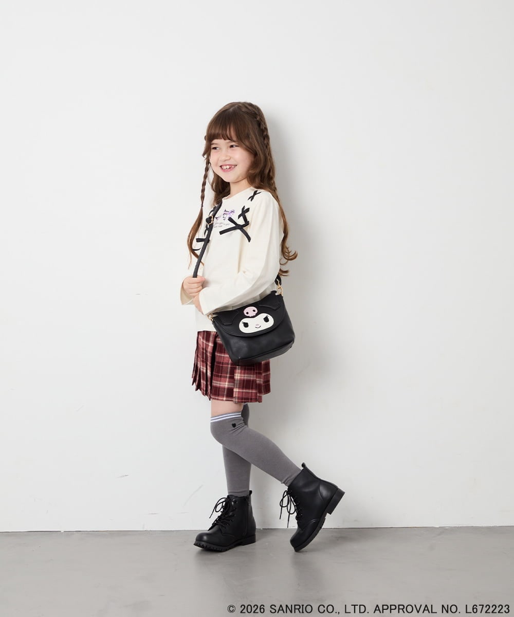 KJKJD05044 a.v.v KIDS(アー・ヴェ・ヴェ) [110-150]【サンリオ/数量限定】クロミレースアップTシャツ アイボリー