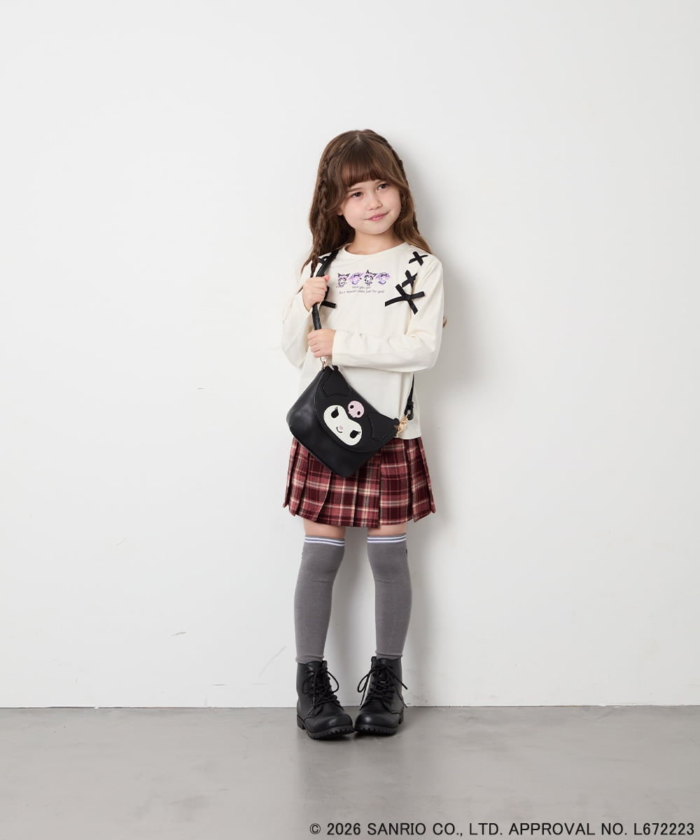 KJKJD05044 a.v.v KIDS(アー・ヴェ・ヴェ) [110-150]【サンリオ/数量限定】クロミレースアップTシャツ アイボリー