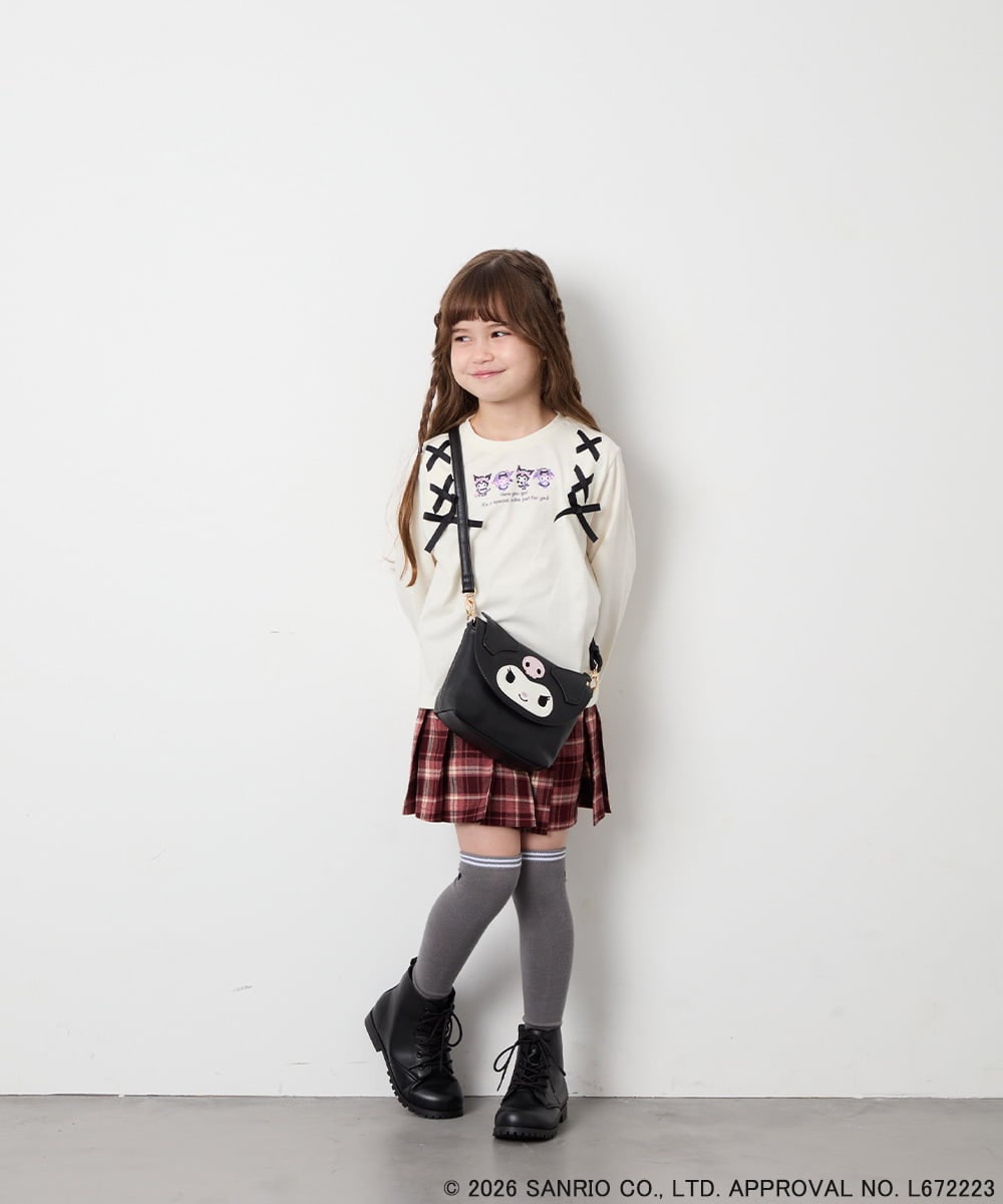 KJKJD05044 a.v.v KIDS(アー・ヴェ・ヴェ) [110-150]【サンリオ/数量限定】クロミレースアップTシャツ アイボリー