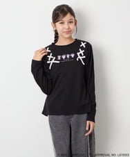 KJKJD05044 a.v.v KIDS(アー・ヴェ・ヴェ) [110-150]【サンリオ/数量限定】クロミレースアップTシャツ ブラック