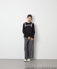 KJKJD05044 a.v.v KIDS(アー・ヴェ・ヴェ) [110-150]【サンリオ/数量限定】クロミレースアップTシャツ ブラック