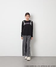 KJKJD05044 a.v.v KIDS(アー・ヴェ・ヴェ) [110-150]【サンリオ/数量限定】クロミレースアップTシャツ ブラック