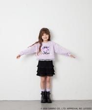 KJKJD06044 a.v.v KIDS(アー・ヴェ・ヴェ) [100-140]クロミ裾レースクロップドTシャツ ラベンダー