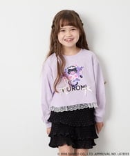 KJKJD06044 a.v.v KIDS(アー・ヴェ・ヴェ) [100-140]クロミ裾レースクロップドTシャツ ラベンダー