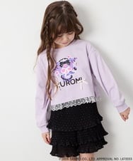 KJKJD06044 a.v.v KIDS(アー・ヴェ・ヴェ) [100-140]クロミ裾レースクロップドTシャツ ラベンダー