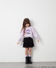 KJKJD06044 a.v.v KIDS(アー・ヴェ・ヴェ) [100-140]クロミ裾レースクロップドTシャツ ラベンダー