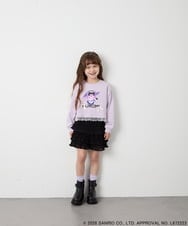 KJKJD06044 a.v.v KIDS(アー・ヴェ・ヴェ) [100-140]クロミ裾レースクロップドTシャツ ラベンダー