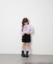 KJKJD06044 a.v.v KIDS(アー・ヴェ・ヴェ) [100-140]クロミ裾レースクロップドTシャツ ラベンダー