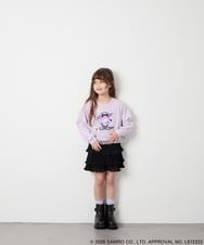KJKJD06044 a.v.v KIDS(アー・ヴェ・ヴェ) [100-140]クロミ裾レースクロップドTシャツ ラベンダー