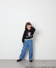 KJKJD06044 a.v.v KIDS(アー・ヴェ・ヴェ) [100-140]クロミ裾レースクロップドTシャツ ブラック