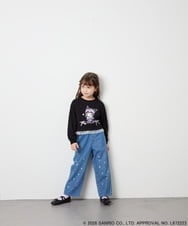 KJKJD06044 a.v.v KIDS(アー・ヴェ・ヴェ) [100-140]クロミ裾レースクロップドTシャツ ブラック