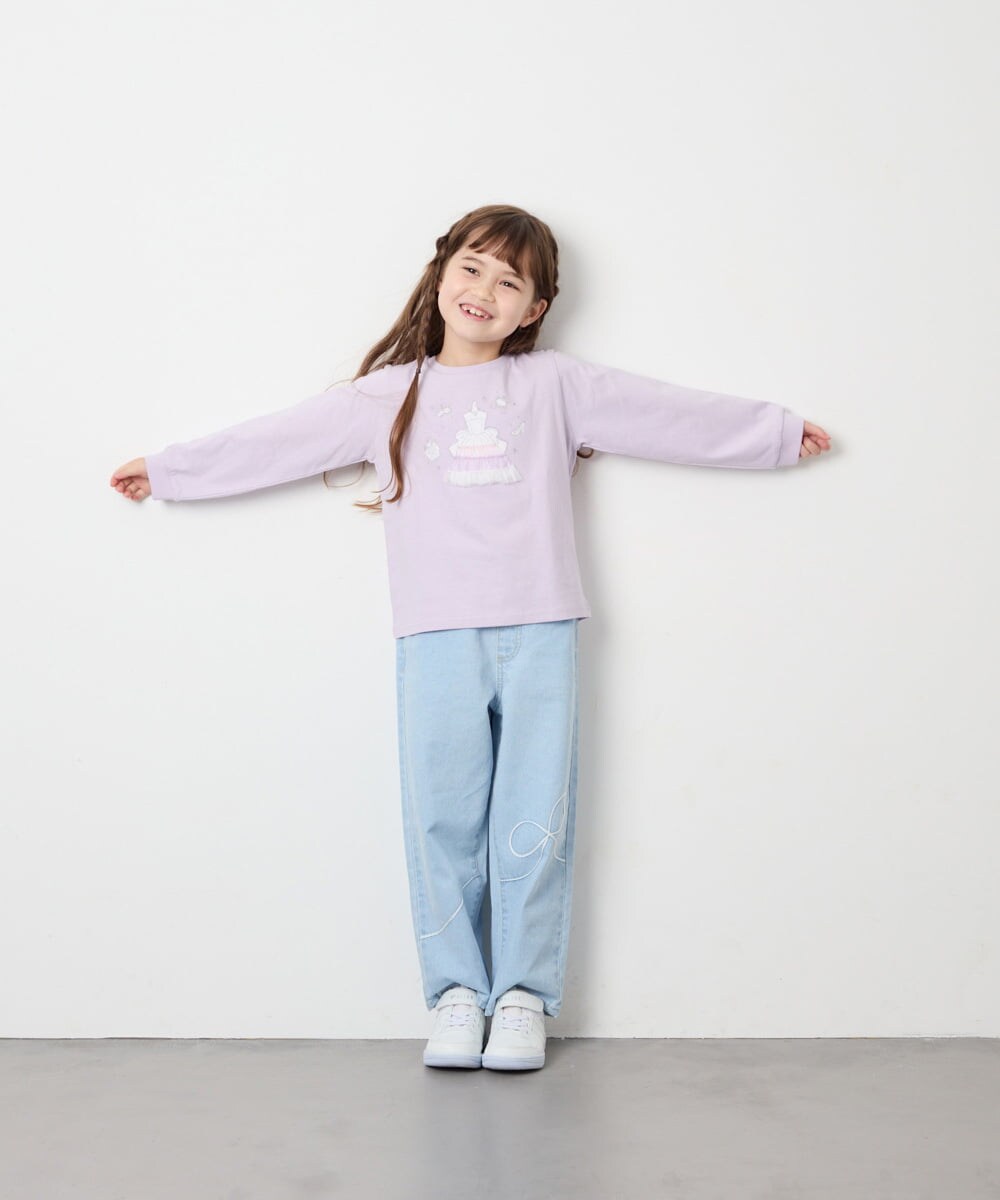 KJKJD07026 a.v.v KIDS(アー・ヴェ・ヴェ) [110-150]【毛玉になりにくい】アソートアートロンT ラベンダー