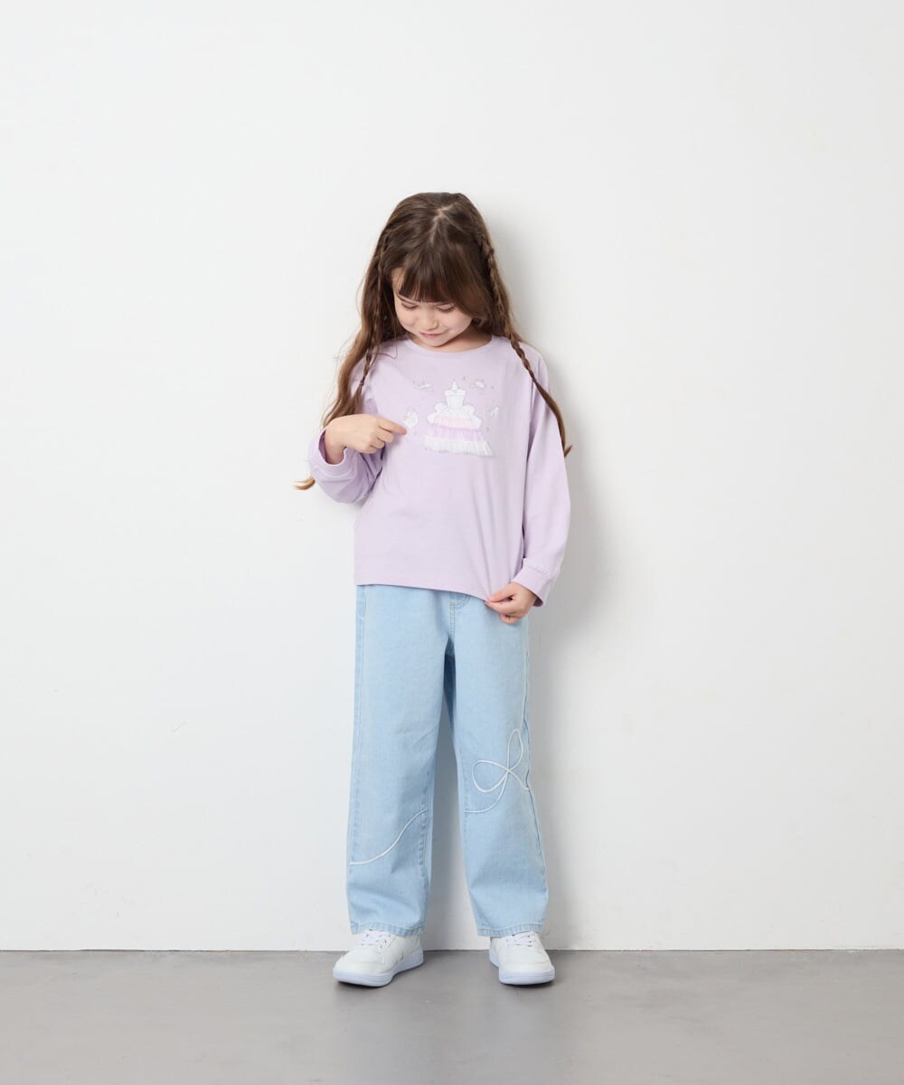 KJKJD07026 a.v.v KIDS(アー・ヴェ・ヴェ) [110-150]【毛玉になりにくい】アソートアートロンT ラベンダー