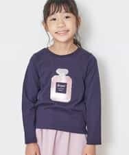 KJKJJ06019 a.v.v KIDS(アー・ヴェ・ヴェ) [100-130]【洗える】トゥインクルスパンコール長そでＴシャツ[WEB限定サイズ] ネイビー