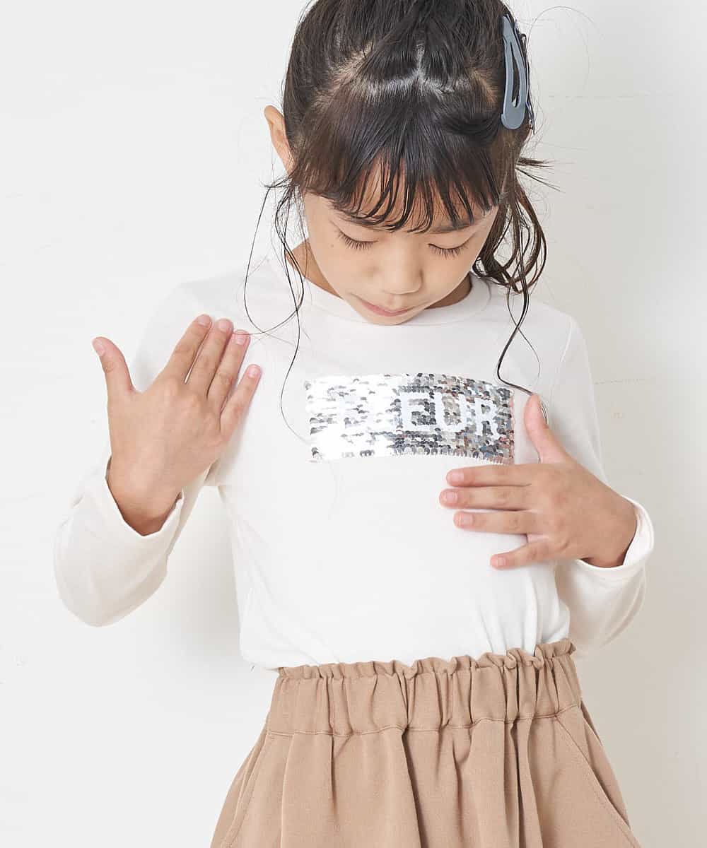 KJKJJ06019 a.v.v KIDS(アー・ヴェ・ヴェ) [100-130]【洗える】トゥインクルスパンコール長そでＴシャツ[WEB限定サイズ] ラベンダー