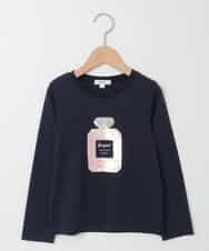 KJKJJ06019 a.v.v KIDS(アー・ヴェ・ヴェ) [100-130]【洗える】トゥインクルスパンコール長そでＴシャツ[WEB限定サイズ] ネイビー