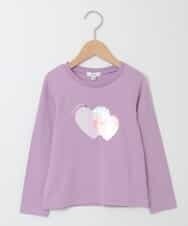 KJKJJ06019 a.v.v KIDS(アー・ヴェ・ヴェ) [100-130]【洗える】トゥインクルスパンコール長そでＴシャツ[WEB限定サイズ] ラベンダー