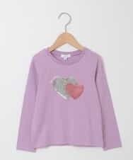KJKJJ06019 a.v.v KIDS(アー・ヴェ・ヴェ) [100-130]【洗える】トゥインクルスパンコール長そでＴシャツ[WEB限定サイズ] ラベンダー