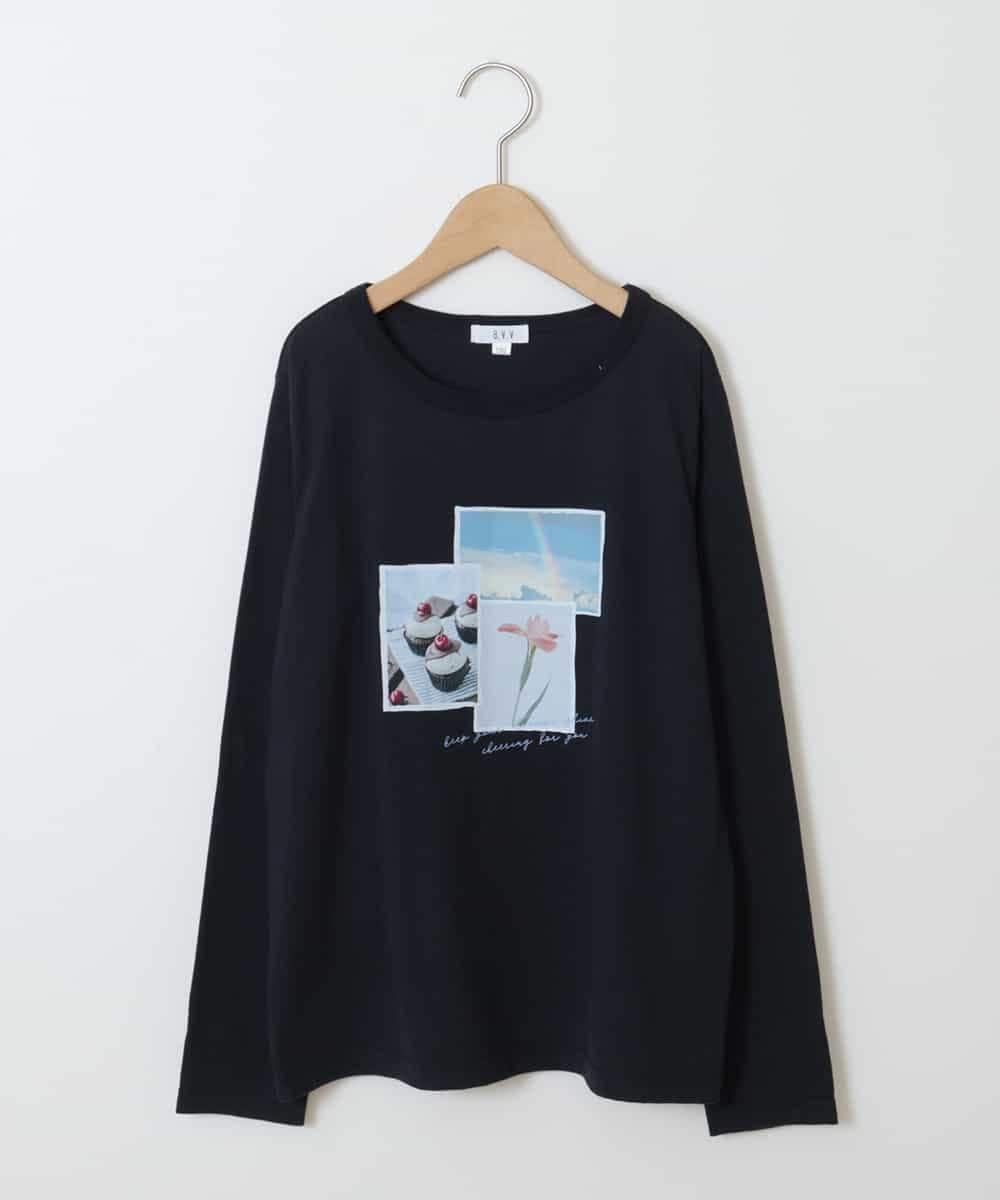 KJKJM20019 a.v.v KIDS(アー・ヴェ・ヴェ) [100-130]【毛玉になりにくい】アソートプリントTシャツ ネイビー