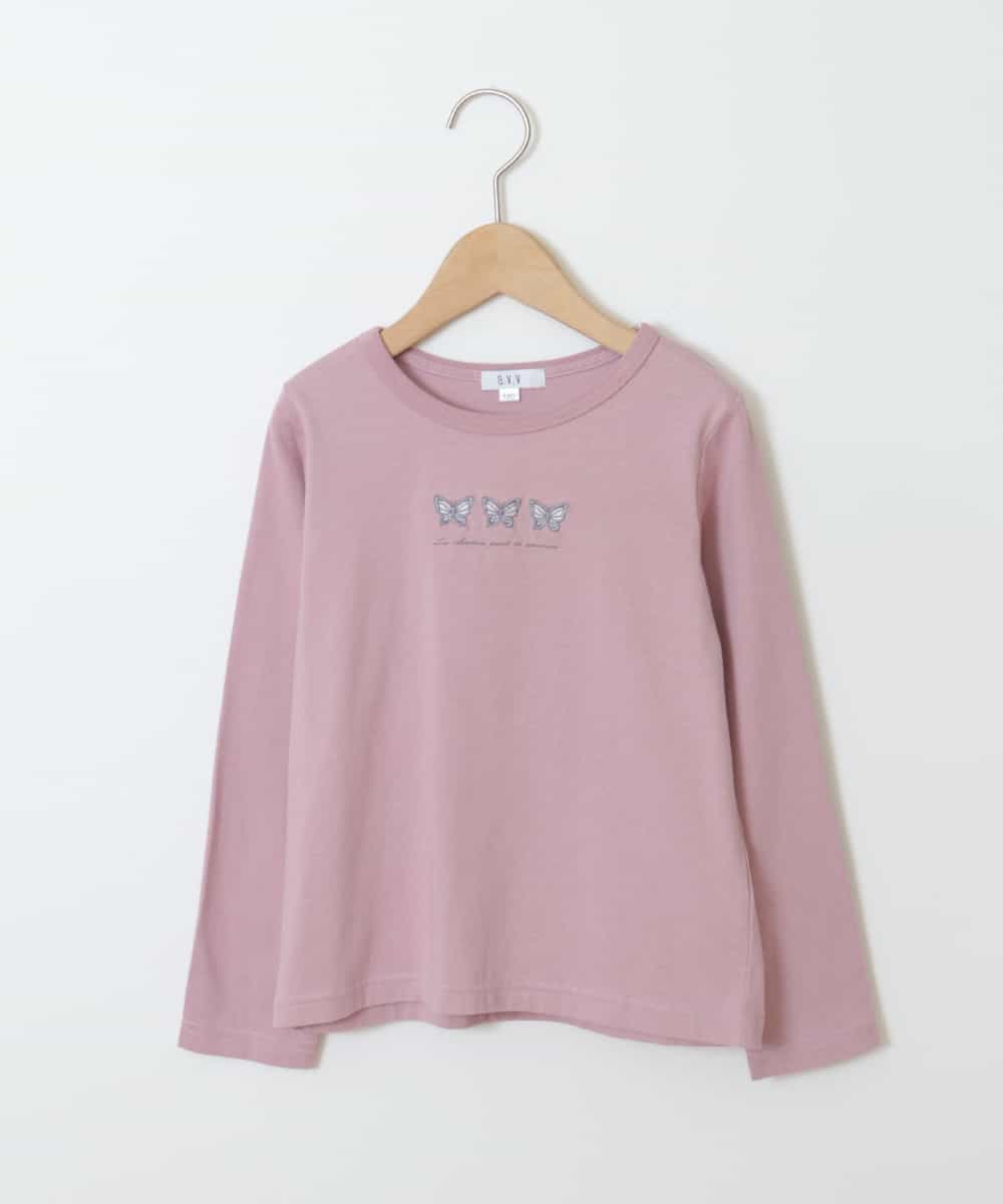 KJKJM20019 a.v.v KIDS(アー・ヴェ・ヴェ) [100-130]【毛玉になりにくい】アソートプリントTシャツ ラベンダー