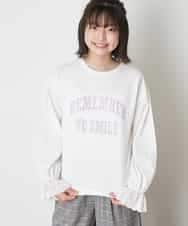 KJKJM24024 a.v.v KIDS(アー・ヴェ・ヴェ) [100-130]【毛玉になりにくい】カレッジロゴ 異素材ロンT ホワイト