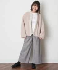 KJKJM24024 a.v.v KIDS(アー・ヴェ・ヴェ) [100-130]【毛玉になりにくい】カレッジロゴ 異素材ロンT ダークグレー