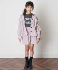 KJKJM24024 a.v.v KIDS(アー・ヴェ・ヴェ) [100-130]【毛玉になりにくい】カレッジロゴ 異素材ロンT ダークグレー
