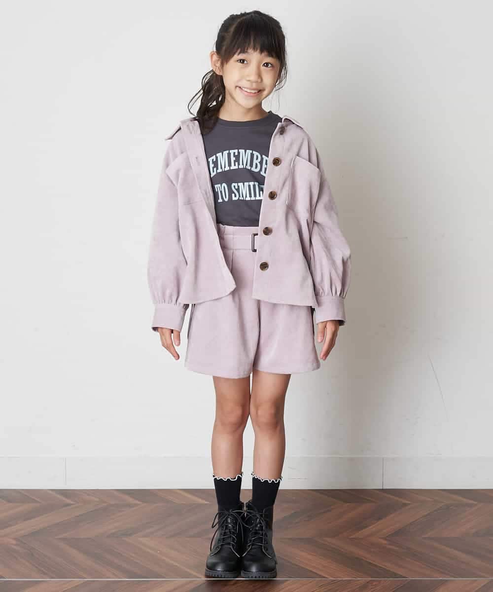 KJKJM24024 a.v.v KIDS(アー・ヴェ・ヴェ) [100-130]【毛玉になりにくい】カレッジロゴ 異素材ロンT ダークグレー