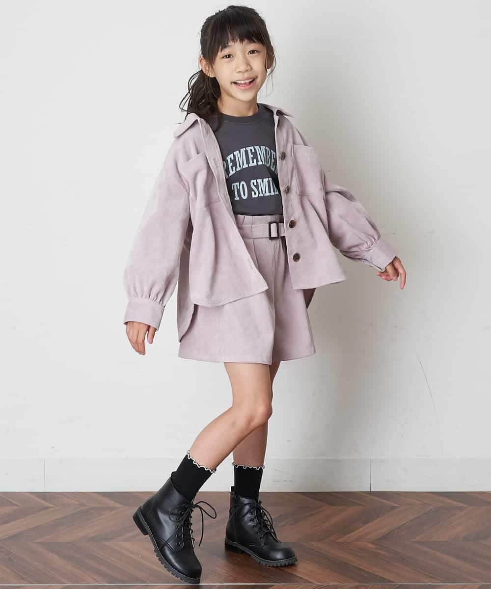 KJKJM24024 a.v.v KIDS(アー・ヴェ・ヴェ) [100-130]【毛玉になりにくい】カレッジロゴ 異素材ロンT ダークグレー