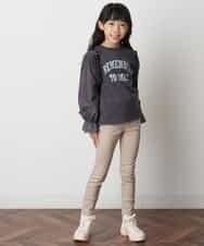 KJKJM24024 a.v.v KIDS(アー・ヴェ・ヴェ) [100-130]【毛玉になりにくい】カレッジロゴ 異素材ロンT ダークグレー