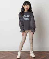 KJKJM24024 a.v.v KIDS(アー・ヴェ・ヴェ) [100-130]【毛玉になりにくい】カレッジロゴ 異素材ロンT ダークグレー