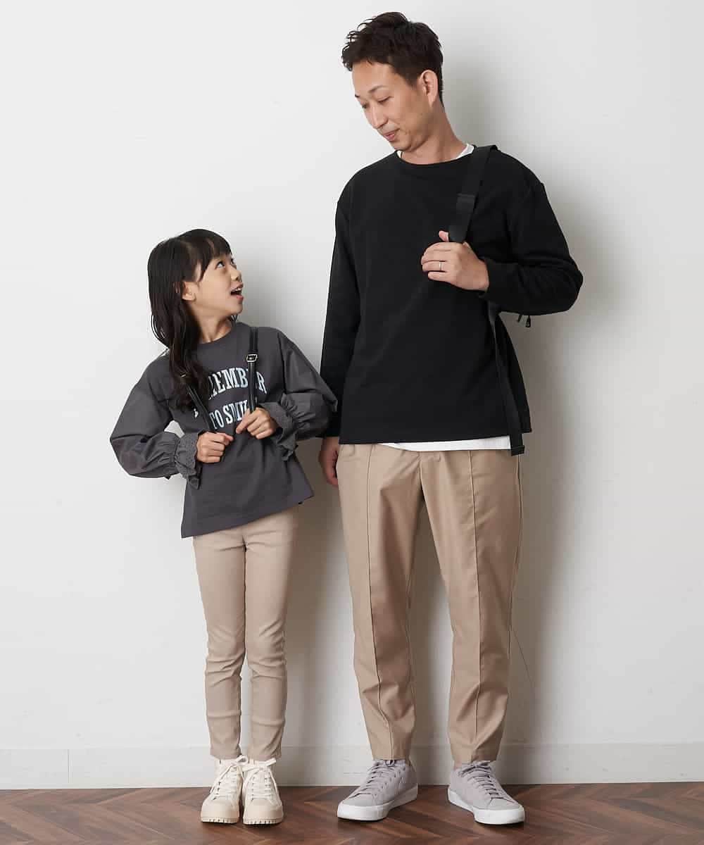 KJKJM24024 a.v.v KIDS(アー・ヴェ・ヴェ) [100-130]【毛玉になりにくい】カレッジロゴ 異素材ロンT ダークグレー