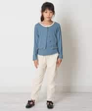 KJKJM37029 a.v.v KIDS(アー・ヴェ・ヴェ) [100-130]【2点SET】配色ショート丈カーデ＆タンクトップセット ブルー