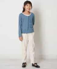 KJKJM37029 a.v.v KIDS(アー・ヴェ・ヴェ) [100-130]【2点SET】配色ショート丈カーデ＆タンクトップセット ブルー