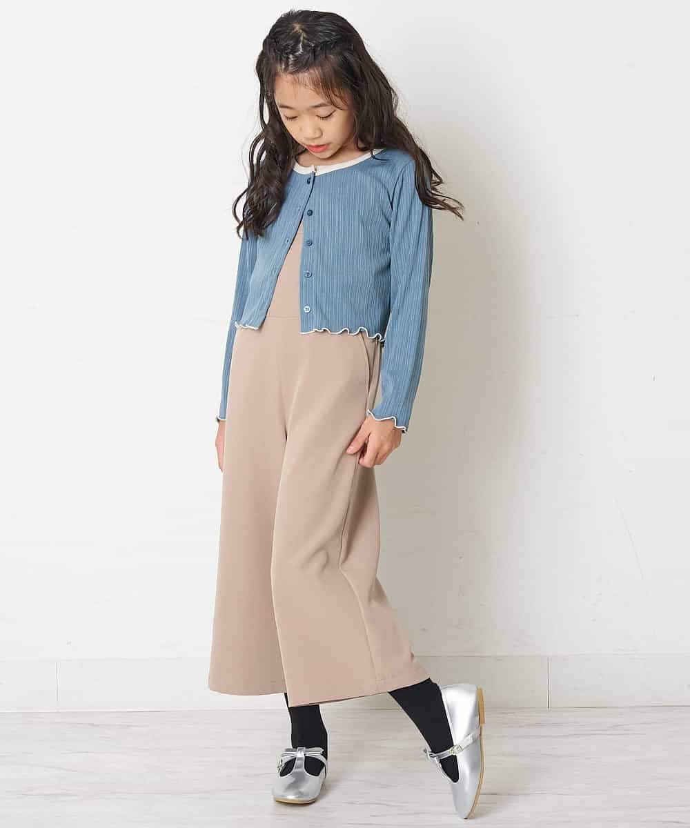 KJKJM37029 a.v.v KIDS(アー・ヴェ・ヴェ) [100-130]【2点SET】配色ショート丈カーデ＆タンクトップセット ブルー