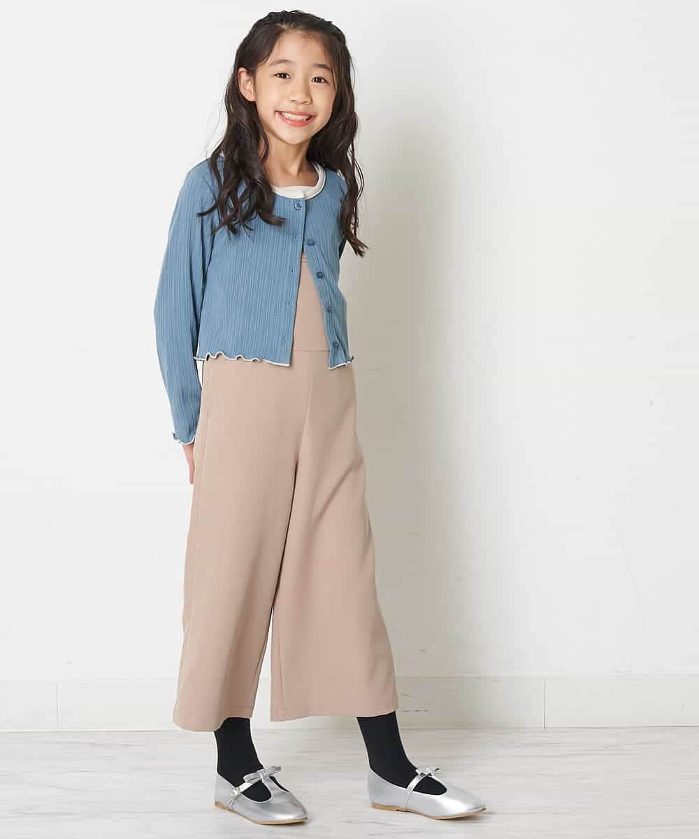 KJKJM37029 a.v.v KIDS(アー・ヴェ・ヴェ) [100-130]【2点SET】配色ショート丈カーデ＆タンクトップセット ブルー