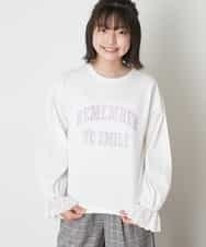 KJKJO24034 a.v.v KIDS(アー・ヴェ・ヴェ) [160]【毛玉になりにくい】カレッジロゴ 異素材ロンT[WEB限定サイズ] ホワイト