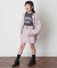 KJKJO24034 a.v.v KIDS(アー・ヴェ・ヴェ) [160]【毛玉になりにくい】カレッジロゴ 異素材ロンT[WEB限定サイズ] ダークグレー