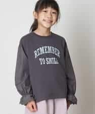 KJKJO24034 a.v.v KIDS(アー・ヴェ・ヴェ) [160]【毛玉になりにくい】カレッジロゴ 異素材ロンT[WEB限定サイズ] ダークグレー