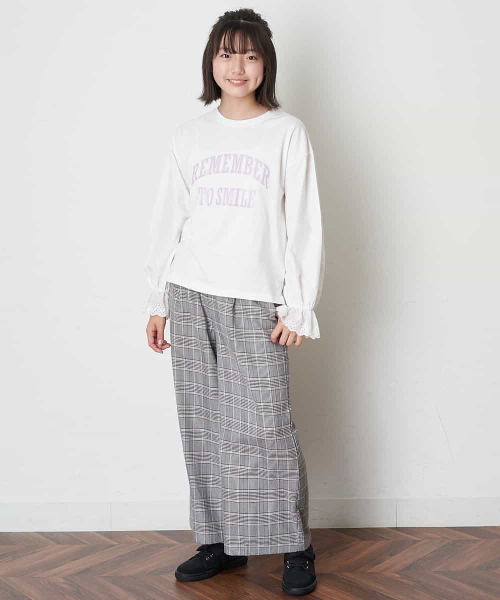 KJKJO24034 a.v.v KIDS(アー・ヴェ・ヴェ) [160]【毛玉になりにくい】カレッジロゴ 異素材ロンT[WEB限定サイズ] ダークグレー