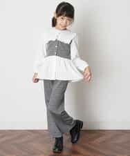 KJKJO36044 a.v.v KIDS(アー・ヴェ・ヴェ) [160]ビックカラーマエアキドッキングカットソー[WEB限定サイズ] ブラック