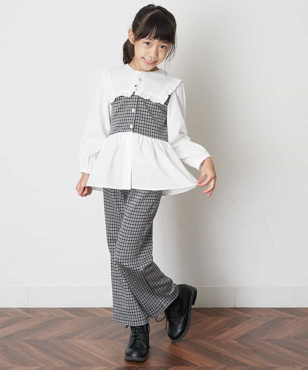 KJKJO36044 a.v.v KIDS(アー・ヴェ・ヴェ) [160]ビックカラーマエアキドッキングカットソー[WEB限定サイズ] ブラック